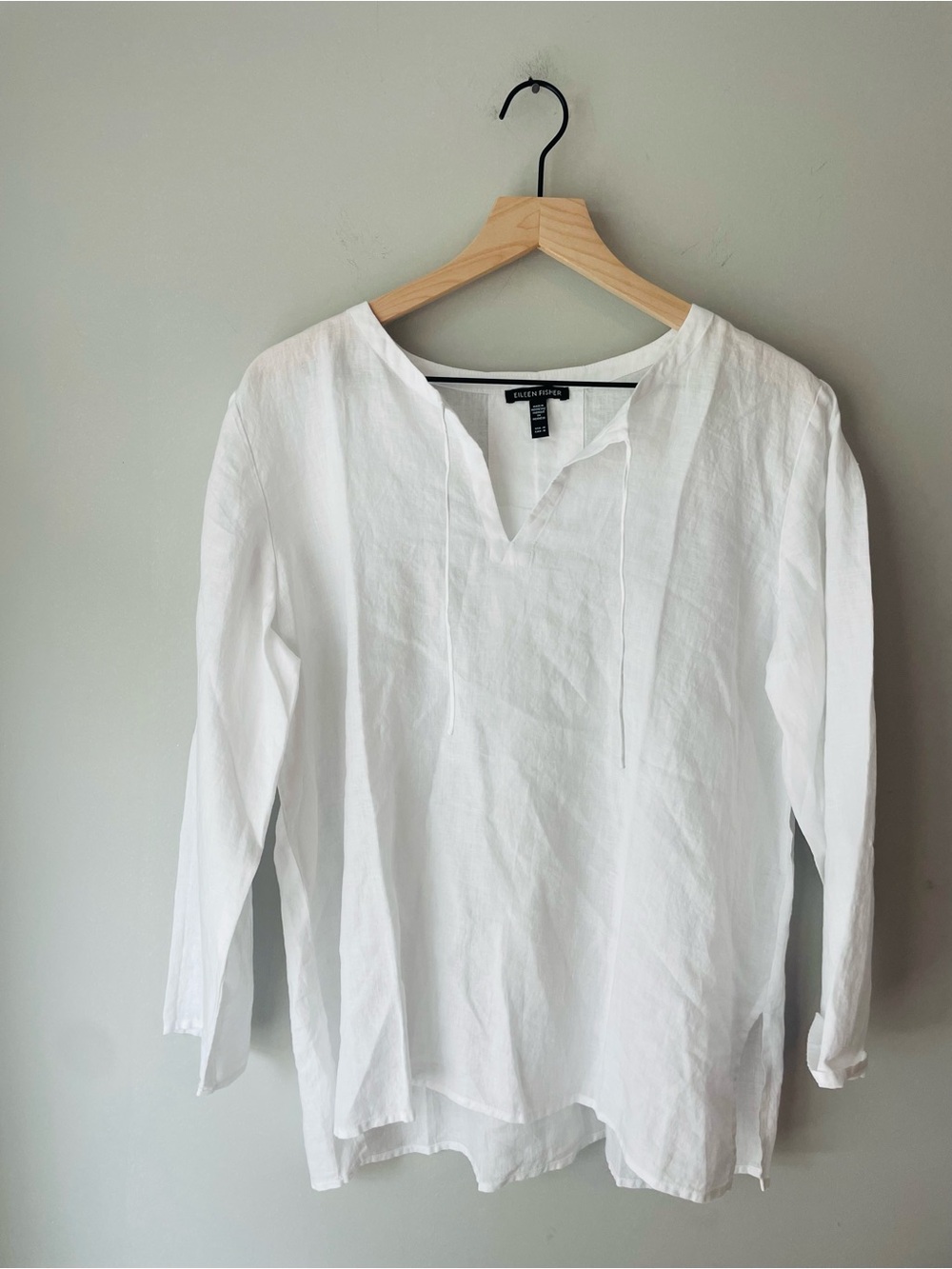Eileen Fisher Organic Linen White Top